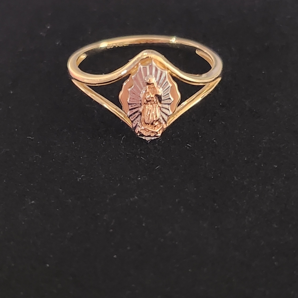 14K Real Gold Ladies Ring Our Lady of Guadalupe Ring in 14K Solid Gold size 7